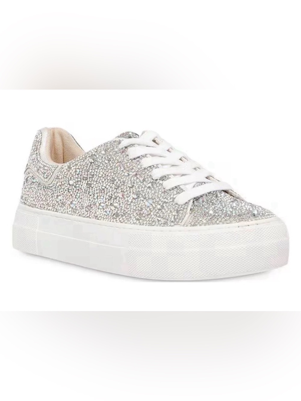 Betsey Johnson Silver Glitter Platform Sneakers